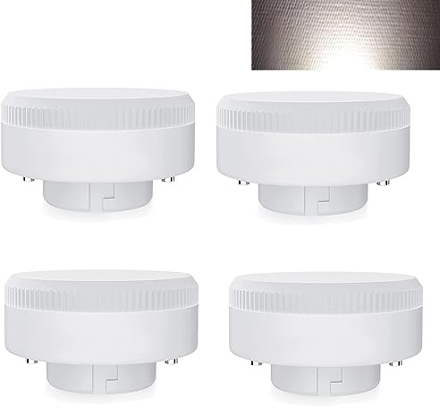 10W GX53 LED-lampa,1000 Lumen Runda glödlampor, Ersätter GX53 Halogen eller CFL 100W Energibesparande Under skåp Belysning för skåp för kök Ej dimbar, AC/DC 190-260V (Color : Cool White 6000k, Siz