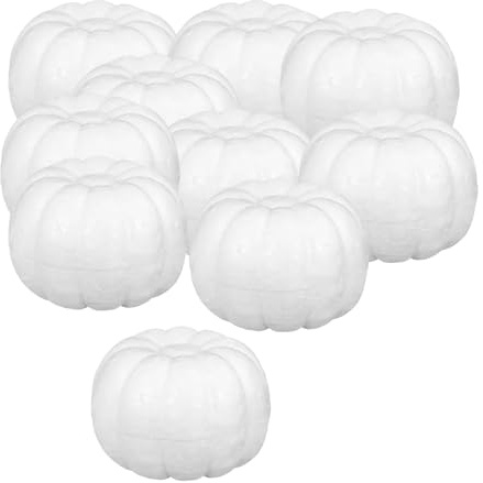 F Fityle 10 Calabazas de Espuma, Calabazas de poliestireno Hechas a Mano, decoración de Verduras, Calabazas Artificiales, Manualidades para Halloween, otoño, Los 8CM