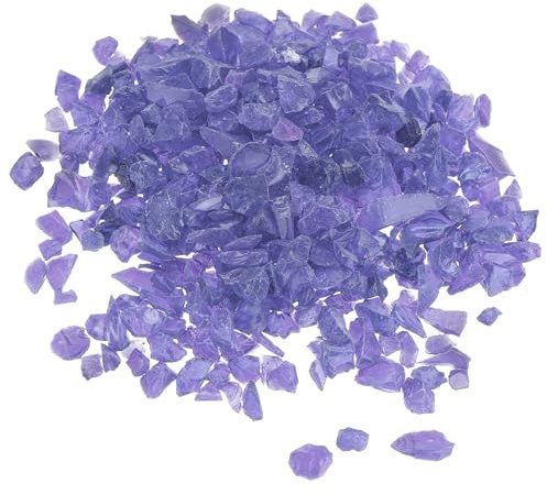 sourcing map Gravier décoratif en verre 3-6 mm 450 g Pierre de sable irrégulière Violet pour décoration de plantes d'aquarium