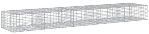 vidaXL Cesta de gaviones con Cubierta Hierro galvanizado 500x100x50 cm, Muro de gaviones, Muro de contención de gaviones, Valla de gaviones, gaviones