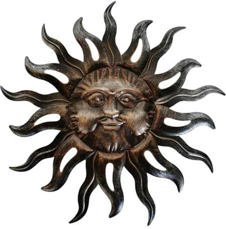 Goldbach Sonne aus Metall 47cm groß Wanddeko Skulptur Garten Sonnengesicht Wandhänger