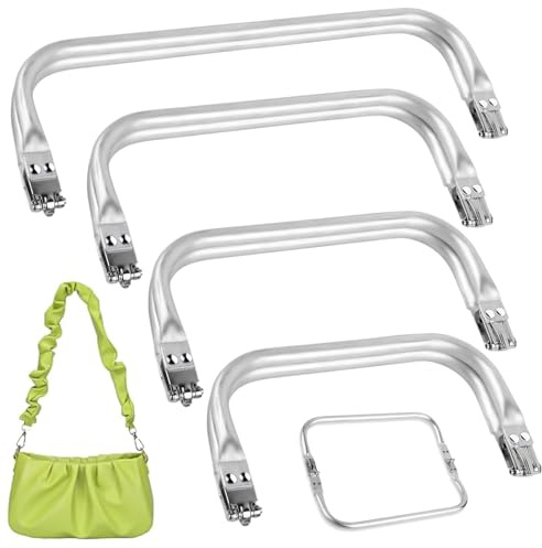 XSHAO® 4 Pz Chiusura Borsa Uncinetto, Chiusure per Borse U in Alluminio16/18/20/25 cm Chiusura a Molla per Borse per Borsa Frizione Artigianato Progetti Fai da Te