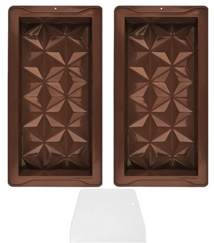 HDGSAFD 2 Piezas De Moldes De Chocolate De Diamantes, Raspador De 1 Pieza, Molde De Silicona, Accesorios De Dulces para Hornear Galletas De Postres, Moldes para Hornear De Cocina.