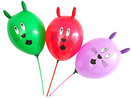 OFFIGAM 25 Stück 12 Kaninchenballon Hasenballon Luftballons mit Ohren Helium-Ballonpumpe federnd party mitgebsel kinderparty mitgebsel Ballon Hase Häschen-Ballon-