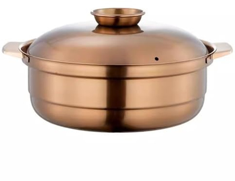Fyearfly soppgryta i rostfritt stål, stor kapacitet för familjen, universell för induktion och gas, 26 cm