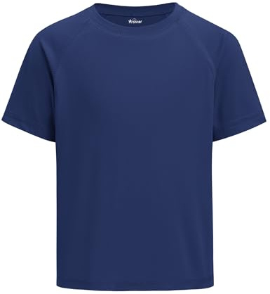Arshiner Chemise UV à manches courtes pour garçons - Protection solaire UPF 50+ - T-shirt d'été à col rond - Séchage rapide - Pour la plage et la piscine - 5 à 12 ans | T-shirt de natation d'été à col rond à séchage rapide pour la plage et la piscine