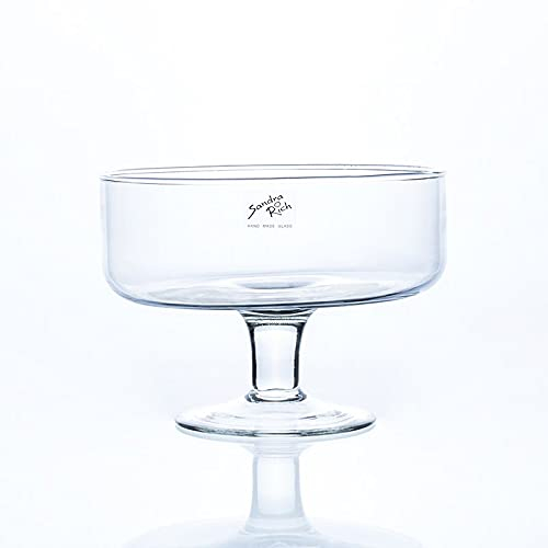 Sandra Rich Glasschale, Dekoschale Bowl auf Fuß H. 13,5cm D. 17,5cm rund