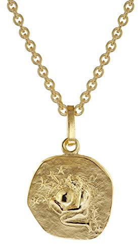 trendor Sternzeichen für Kinder Wassermann Gold 333 Anhänger + Kette Tierkreiszeichen, liebevoller Halsschmuck für Mädchen und Jungen, 75905-02
