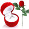 Rose Ring Box,Flower Heart Engagement Ring Box,Red Rose Shape Rings Boxes Valentine's Day Jewelry Earring Proposal Rings Case