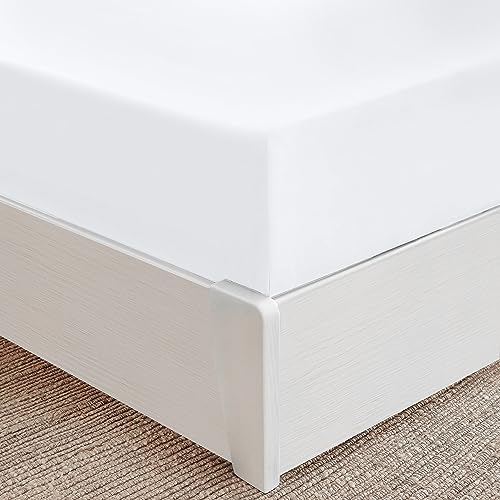 Mellanni Spannbettlaken 160x200cm Boxspringbett - Bis 40cm Matratzenhöhe - Weich, Knitterfrei, Rundum Elastisch - (160x200 cm, Weiß)