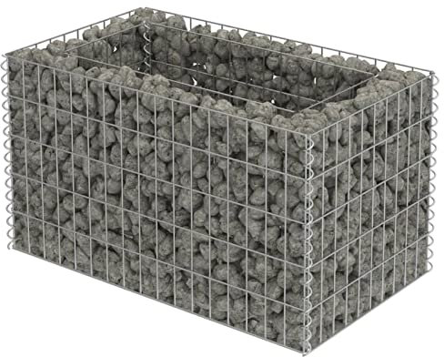 Tidyard Gabion raised bed galvanized steel 90×50×50 cm Lawn, garden Model143569