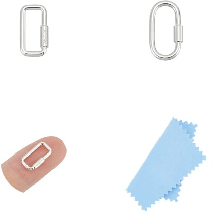 UNICRAFTALE 2 Pièces Argent 925 Carabiner Clip Ovale Vis Verrou Fermoir Clip Pinces Métal Porte Clés Crochet Lien Rapide pour Bijoux Sac