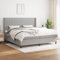 Brokky Boxspringbett mit Matratze Betten Mit Matratze Schlafzimmer Bett Boxspringbett Mit Matratze Hellgrau 200x200 cm Stoff - 3131617