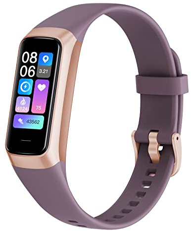 Fitness Tracker Activity Tracker 1.10''AMOLED Touch Color Screen,Smart Watch with 24/7 Blood Oxygen Heart Rate and Sleep Monitor,IP68 Waterproof,Step Counter Health for Women Men (Dark Night Purple)