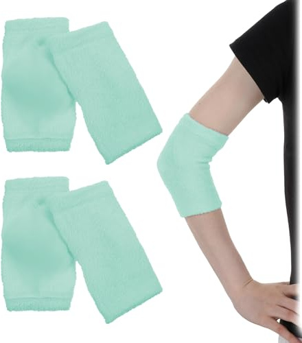 Classicseali 2 Pairs Elbow Protectors for Elderly,6.89X3.74 In Dry Elbow Treatment,Elbows Protector Beauty Gel Moisturizing, for Moist Chapped Dry Skin Care,Cover Heel Socks,Elbows Sleeves,Light Green