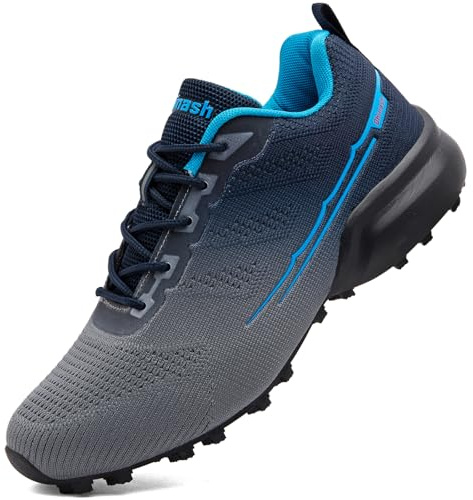 Dhinash Zapatillas de Trail Running para Hombre Zapatillas de Senderismo Zapatos de Trekking Tenis Zapatos de Senderismo Calzado de Correr en Montaña Gris Azul Talla 44