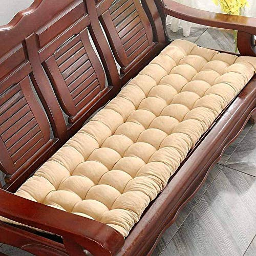Cuscino per panca da esterno, spessore 8 cm, per interni ed esterni, cuscino per panca lunga, beige, 165 x 48 cm, comodo, per patio e chaiselongue