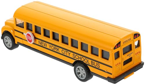 MOLUCKFU Mini Autobús Escolar de Juguete de Aleación Mediano, Coche de Fundición a Presión Tracción Trasera y Acción de Fricción, Juguete Educativo para Pequeños y Entretenimiento en Casa