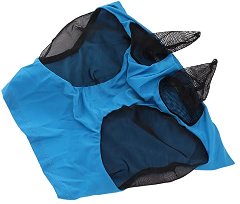Pwshymi Hästflugmask med öron Andas Nätdesign för Ultimat Skydd Mot Insekter för Alla Hästar Storlek 44x36cm (Blå)