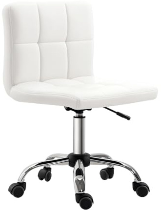 HOMCOM Sedia da Ufficio Ergonomica, Sedia Girevole Altezza Regolabile in Pelle Sintetica 46 × 51 × 80-92cm