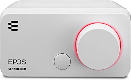 EPOS GSX 300 - External Computer Sound Card - High-Resolution Stereo & 7.1 Surround Sound - LED Volume Dial; Customizable Smart Button - Windows 10 Synchronized - Snow Edition