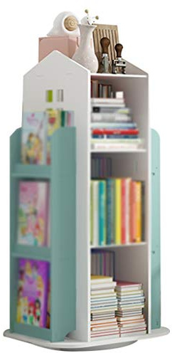 YHRJ Librerie per Bambini songmics Scaffale per Bambini Girevole per La Casa, Scaffale per Giocattoli da Terra per Asilo Nido, Scaffale A Forma di Piccola Casa, Facile Installazione (Color : Blue)