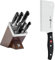 ZWILLING Selbstschärfender Messerblock, 7-tlg, Holzblock, Messer und Schere & Hackmesser, Klingenlänge: 15 cm, Breites Klingenblatt, Rostfreier Spezialstahl/Kunststoff-Griff, Twin Pollux