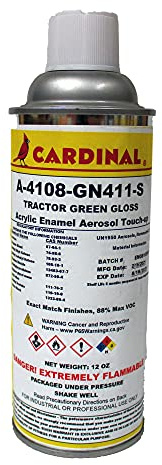 A-4108-GN411-S: Tractor Green Gloss Powder Coating Touch-Up Spray Paint | Car Parts and Repair Refinishing Clear Coat for Permanent Sealing of Coated Surfaces