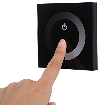 Pannello a sfioramento a colori singolo Dimmer Interruttore a parete Controller LED Striscia luminosa DC 12V-24V Nero(Nero)