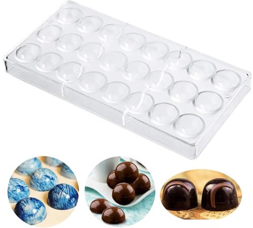 Roundsky 24 Löcher Halb Schokoladen Form Polycarbonat Schokoladen Riegel Form Halb Süßigkeiten Hersteller Form Back Formen