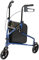 NRS Healthcare 3 Wheel Steel Rollator Wheeled Walking Aid with Bag & Lockable Brakes, Folding & Height Adjustable – Blue