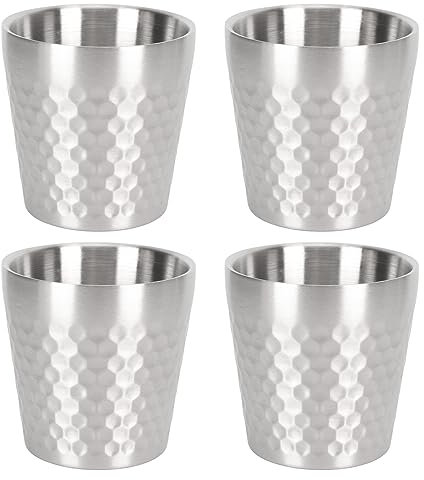 4 Tazas de Acero Inoxidable, Tazas de Acero Inoxidable de Doble Pared, Taza Gruesa Aislada de Doble Capa, Taza para Beber Fría Y Caliente para Oficina, Camping, Vasos Premium para Viajes, Camping, Hog