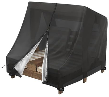 Funda para chaise longue, fundas para chaise longue de patio | Funda impermeable para sillón lounge doble de patio | Funda protectora para la playa de la piscina, cubierta para silla