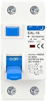 WGJJPQYK Disjoncteur électromagnétique à Courant résiduel, Type AC 2P 4P 300mA, disjoncteur différentiel, Interrupteur de sécurité(2P 63A)