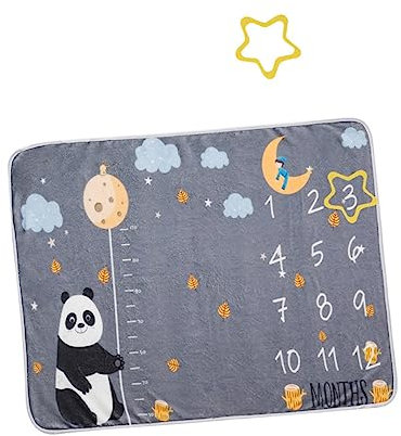 MOLUCKFU 1 Satz Meilenstein-Fotodecke Neugeborenendecke Stecker Babyzubehör Unterlage Behälter Fotografie Requisiten monatliche Decke Säuglingsfoto-Requisite Fotodecke Flanell