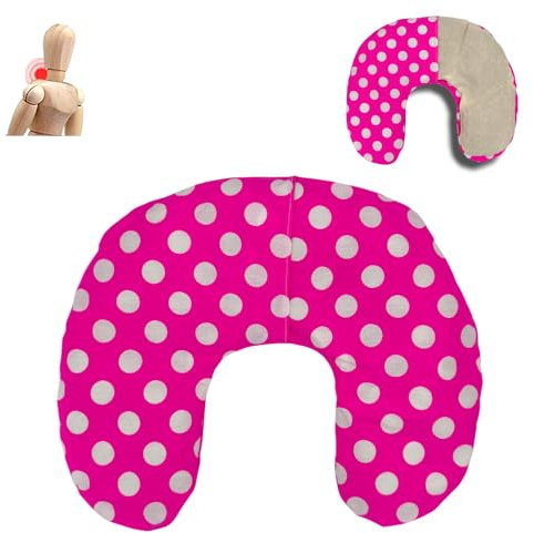 savasanas Cuscino Termico cervicale con noccioli di Ciliegia Fucsia 36 x 32 cm - ripieno con 600gr di noccioli di Ciliegie bio- per terapie del Freddo e del Caldo - con Fodera Lavabile in Lavatrice