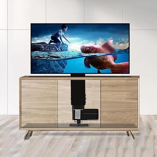 GUODDM Meuble TV Motorisé, Meuble TV À Levage Électrique Télescopique, Compatible 14-32 Pouces, Montage Sur Table, Pour Télévision