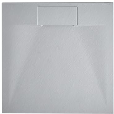 Minimalistiskt Duschkar med Avlopp SMC Naturstenseffekt Svart 80 x 80 x 3 cm Azzurro