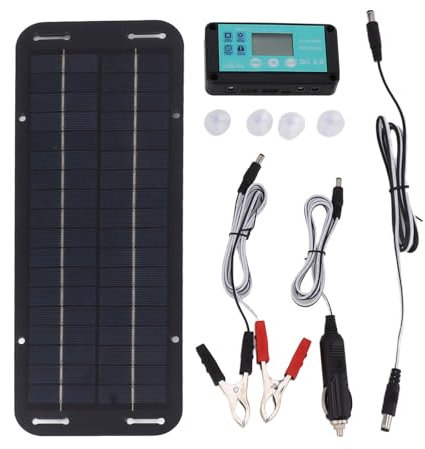 Mantenitore caricabatteria solare per auto,Caricabatterie solare per batteria auto,Manutentore caricabatteria solare portatile impermeabile da 20 W 12 V/24 V | Kit di ricarica pannello solare per auto