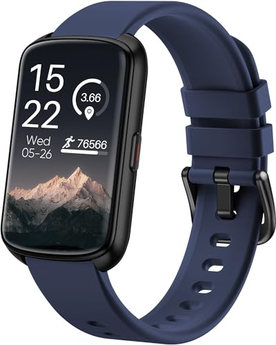 Monitor de fitness, reloj inteligente de 1.45 pulgadas para mujeres y hombres, rastreadores de actividad de salud con frecuencia cardíaca 24/7/7/presión arterial/oxígeno en sangre, contador de pasos