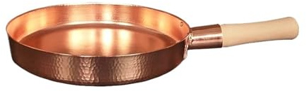 HADTILHXW Sartén De Cobre Konco De 25 Cm/28 Cm, Hecha A Mano, De Cobre Puro, For Saltear, For Cocina De Inducción Y Gas, Con Mango De Madera.(28cm)
