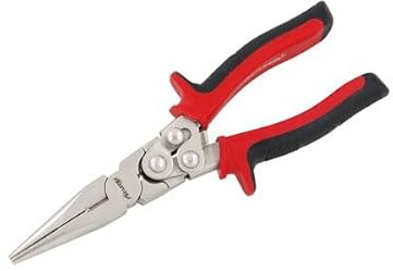 Neilsen CT5751 7in / 180mm Long Nose Pliers with Compound Action for Increased Cutting Force | Heavy Duty | Ni-Fe Finish | Ideal for Cutting and Gripping Applications