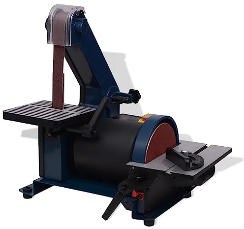 Ziaphsol Bandslips, tallriksslip, 300 W med 127 mm sliptallrik, 3 000 varv/min, 760 x 25 mm, slipband, svängbar bänkskiva 0–45 grader för trämetall, renovering, låg vibrationsnivå