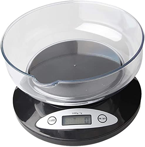 Bilancia da cucina 5000 g * 1 g Peso della cucina Bilancia digitale Display LCD Strumenti di pesatura elettronica Pacchetto Dieta alimentare con ciotola Misurazione cucina,sala da pranzo,cottura,ecc.(
