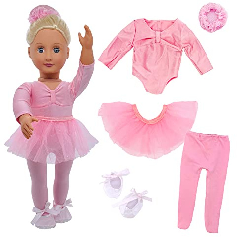 18 Doll Clothes Ballet Ballerina Outfits 5pcs Dance Dress for American OG18 Inch Doll Accessories Sets Girl Doll Clothes Gifts