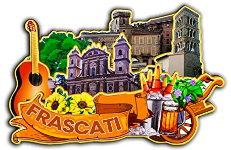 Frascati Lazio Italia Magnete da frigorifero in legno 3D monumenti viaggio da collezione souvenir decorazione fatta a mano -2467
