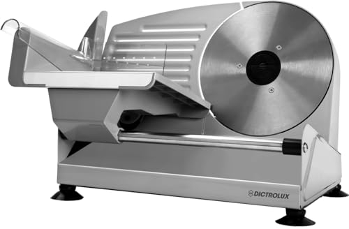 Affettatrice elettrica 200w affetta taglia salumi pane formaggio lama cm 19 per casa comoda per tutti gli usi in acciaio dictrolux