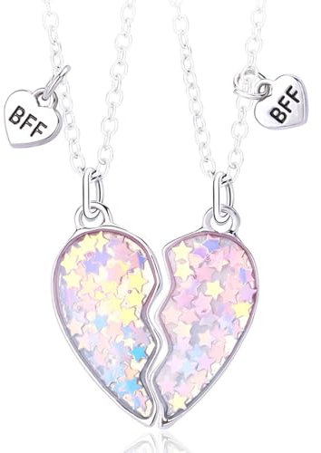 2 Pezzi Best Friend Collana Set Per 2 - Ciondolo Cuore Spezzato, Pendente Amicizia