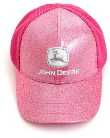 John Deere Youth Girls' Snapback Trucker Baseball Cap Pink Glitter OS Youth