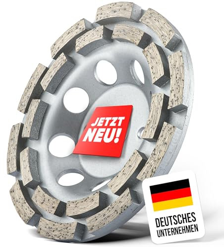 Diamantschleiftopf 125mm für Winkelschleifer | Weiche Bindung für präzises Schleifen | Profi-Zubehör zum Beton, Estrich, Naturstein, Fliesenkleber entfernen | Diamant-Schleiftopf für Schleifer